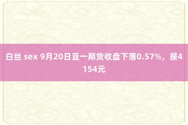 白丝 sex 9月20日豆一期货收盘下落0.57%，报4154元