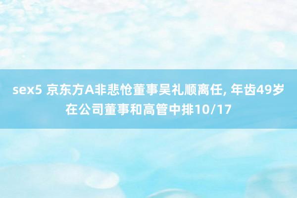 sex5 京东方A非悲怆董事吴礼顺离任， 年齿49岁在公司董事和高管中排10/17