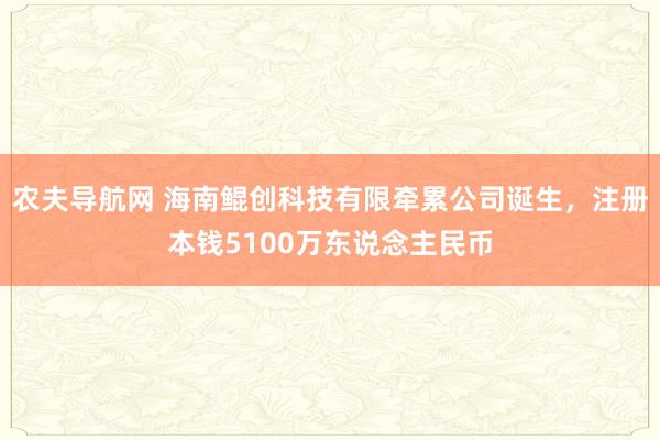 农夫导航网 海南鲲创科技有限牵累公司诞生，注册本钱5100万东说念主民币