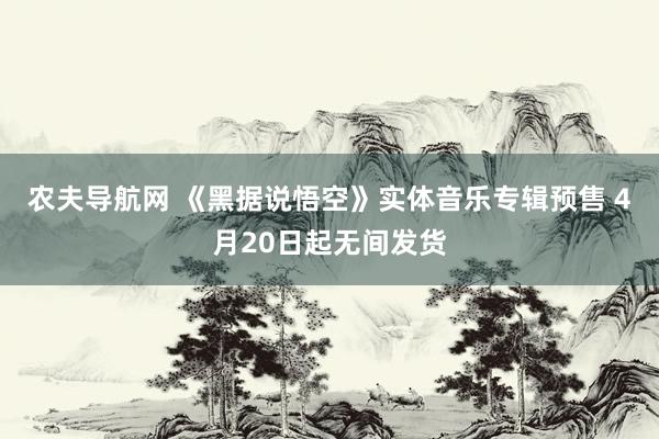 农夫导航网 《黑据说悟空》实体音乐专辑预售 4月20日起无间发货