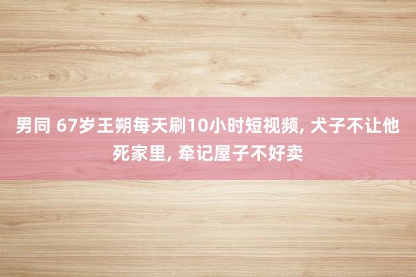 男同 67岁王朔每天刷10小时短视频， 犬子不让他死家里， 牵记屋子不好卖